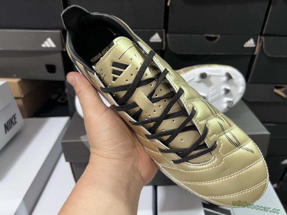 Men's Adidas F50 Elite FG Firm Ground Low-Tops Football Boots - Gold/Black/White