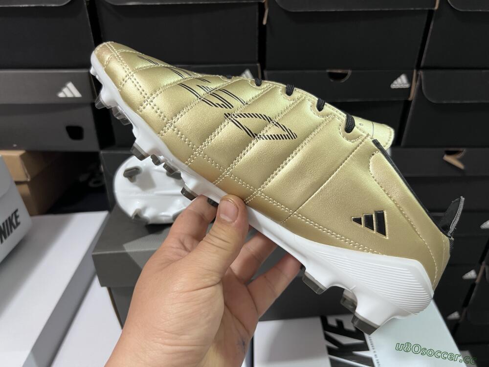 Men's Adidas F50 Elite FG Firm Ground Low-Tops Football Boots - Gold/Black/White
