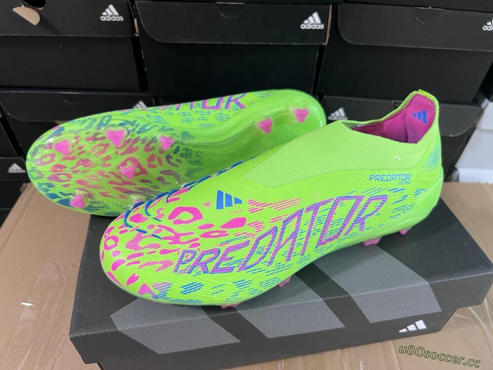 Unisex Adidas Predator Elite Laceless FG Firm Ground Low-Tops Football Boots - Yellow/Red/Purple