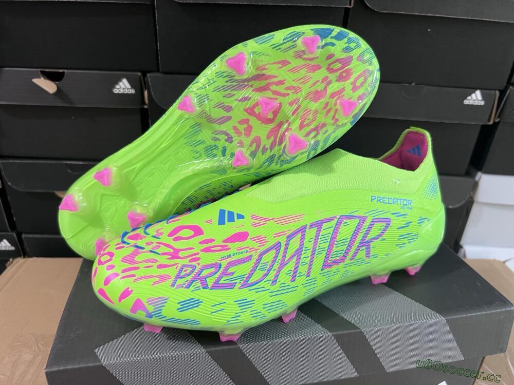 Unisex Adidas Predator Elite Laceless FG Firm Ground Low-Tops Football Boots - Yellow/Red/Purple