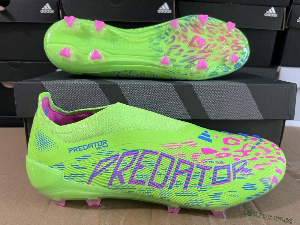 Unisex Adidas Predator Elite Laceless FG Firm Ground Low-Tops Football Boots - Yellow/Red/Purple
