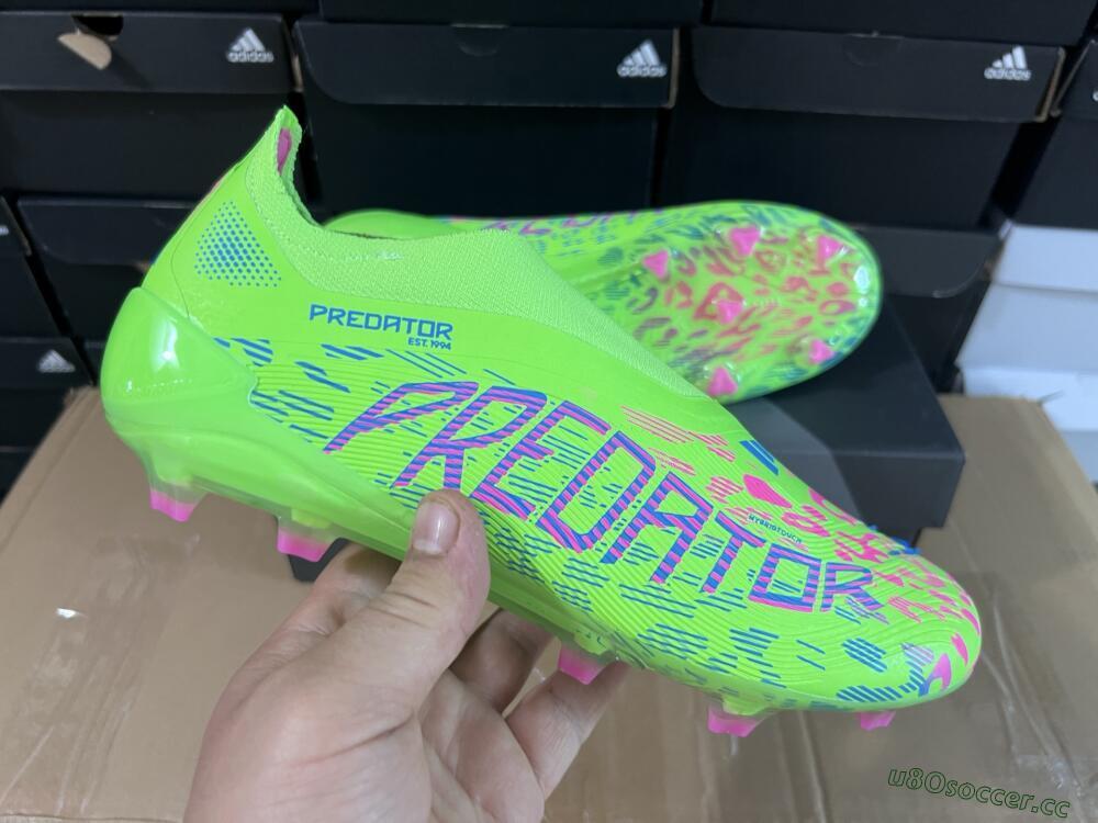 Unisex Adidas Predator Elite Laceless FG Firm Ground Low-Tops Football Boots - Yellow/Red/Purple