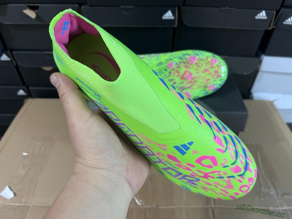 Unisex Adidas Predator Elite Laceless FG Firm Ground Low-Tops Football Boots - Yellow/Red/Purple
