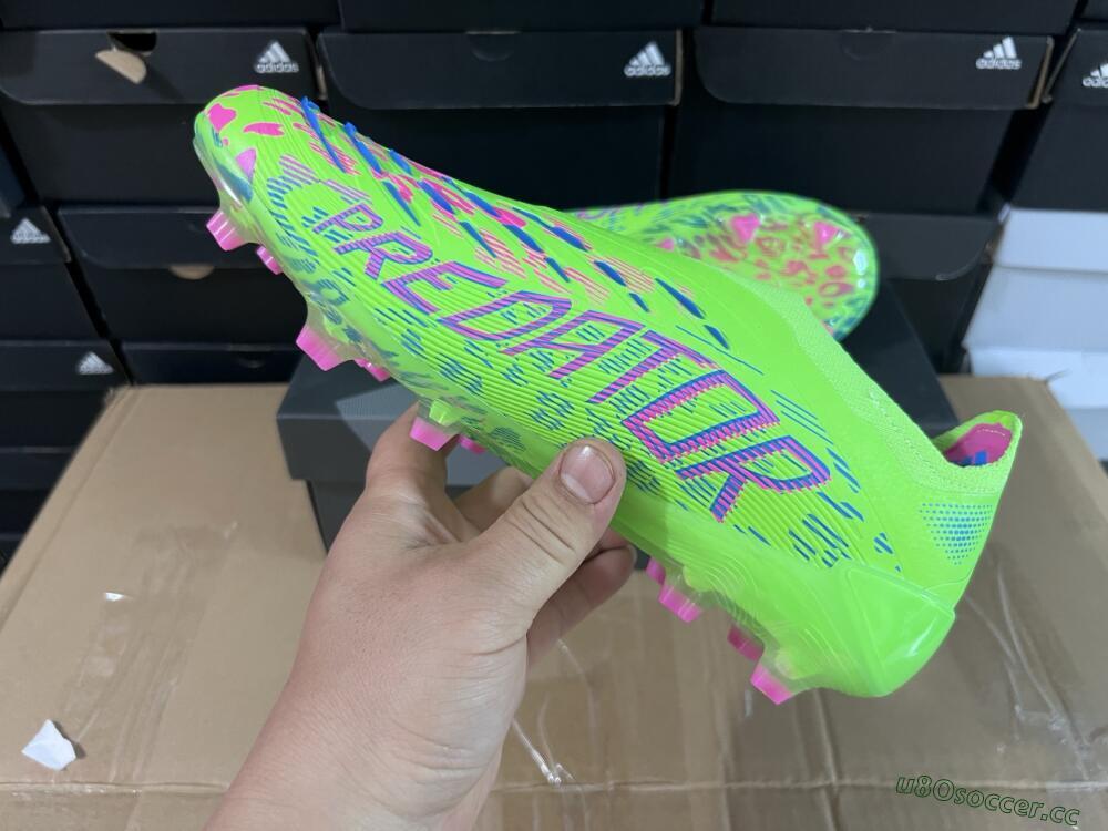 Unisex Adidas Predator Elite Laceless FG Firm Ground Low-Tops Football Boots - Yellow/Red/Purple