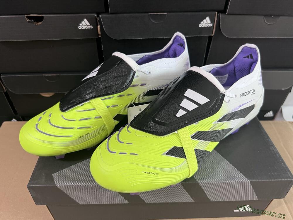 Men's Adidas Predator 25 Elite Foldover Tongue FG Firm Ground Low-Tops Football Boots - Yellow/Black
