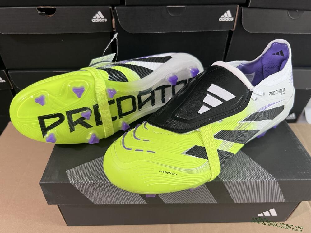 Men's Adidas Predator 25 Elite Foldover Tongue FG Firm Ground Low-Tops Football Boots - Yellow/Black