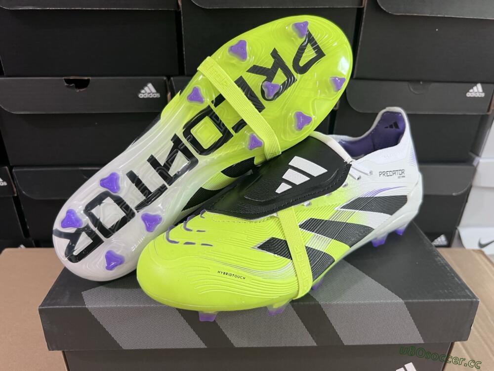 Men's Adidas Predator 25 Elite Foldover Tongue FG Firm Ground Low-Tops Football Boots - Yellow/Black