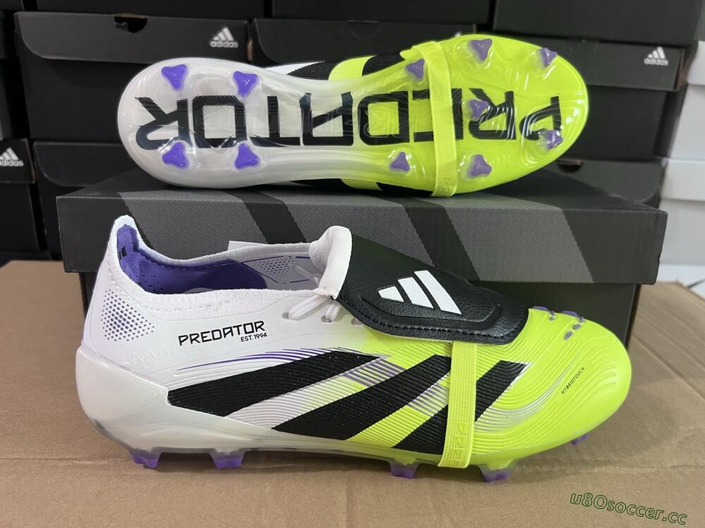 Men's Adidas Predator 25 Elite Foldover Tongue FG Firm Ground Low-Tops Football Boots - Yellow/Black