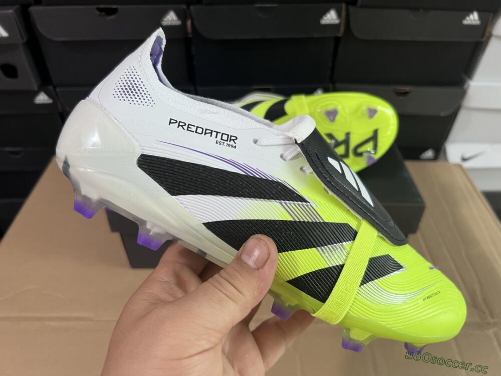 Men's Adidas Predator 25 Elite Foldover Tongue FG Firm Ground Low-Tops Football Boots - Yellow/Black