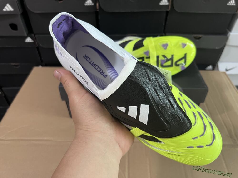 Men's Adidas Predator 25 Elite Foldover Tongue FG Firm Ground Low-Tops Football Boots - Yellow/Black