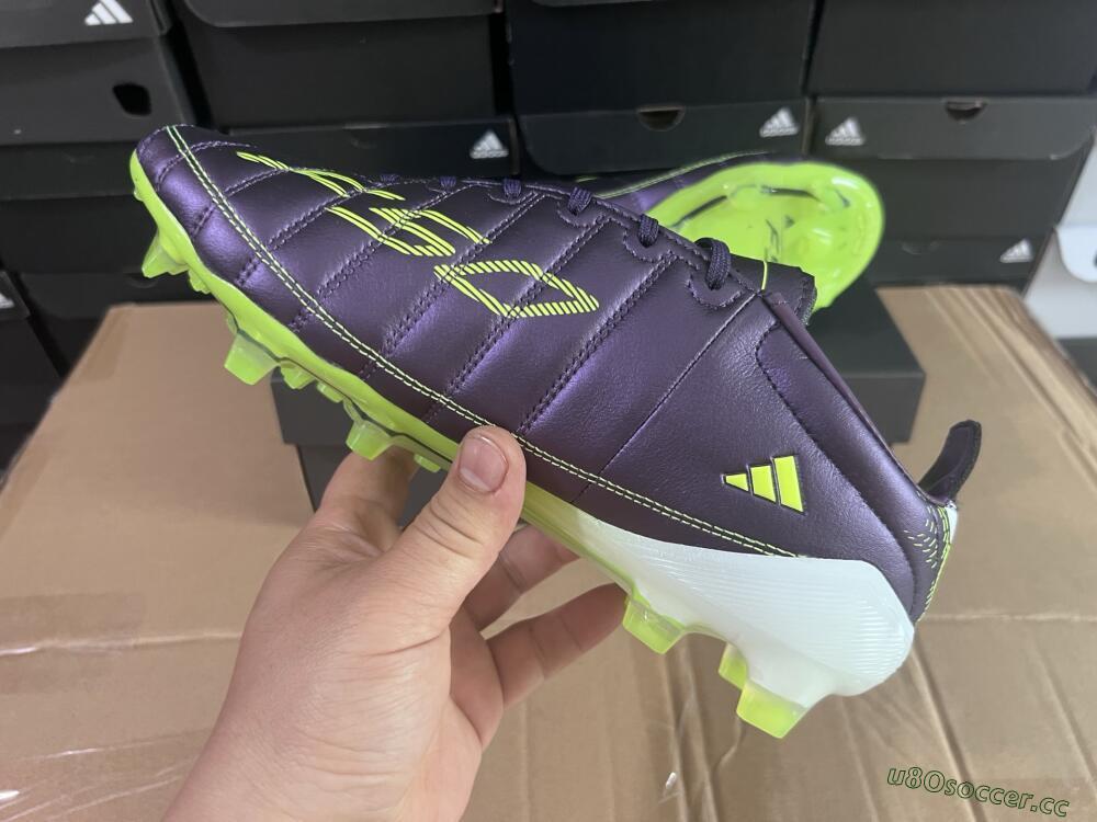 Men's Adidas F50 Elite FG Firm Ground Low-Tops Football Boots - Purple/White/Yellow