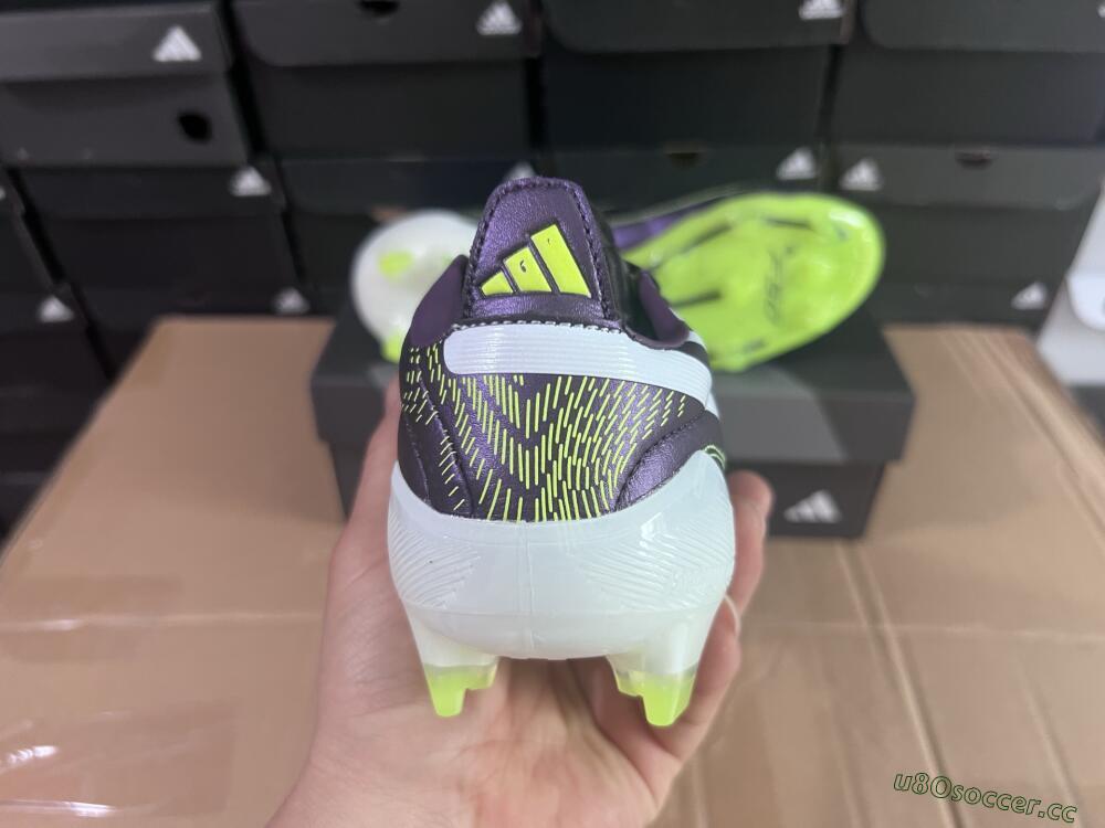 Men's Adidas F50 Elite FG Firm Ground Low-Tops Football Boots - Purple/White/Yellow