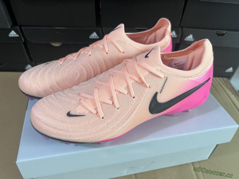 Unisex Nike Phantom GX 2 Elite FG Firm Ground Low-Tops Football Boots - Pink/Black