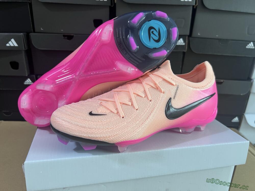 Unisex Nike Phantom GX 2 Elite FG Firm Ground Low-Tops Football Boots - Pink/Black
