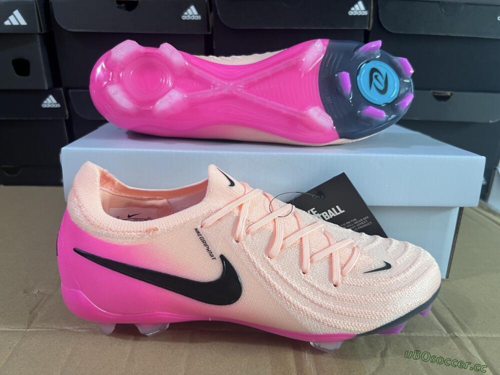 Unisex Nike Phantom GX 2 Elite FG Firm Ground Low-Tops Football Boots - Pink/Black
