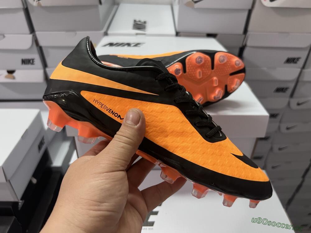 Men's Nike Hypervenom Phantom FG Firm Ground Low-Tops Football Boots - Orange/Black