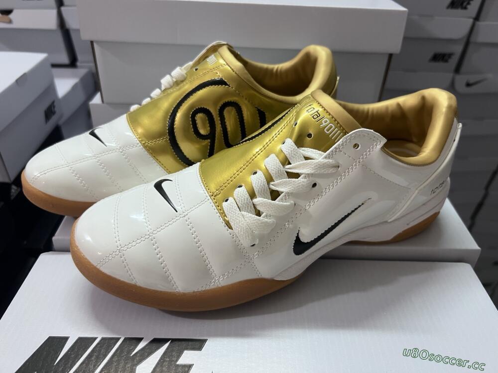 Men's Nike Total 90 III IC Indoor & Futsal Low-Tops Football Shoes - White/Black/Yellow