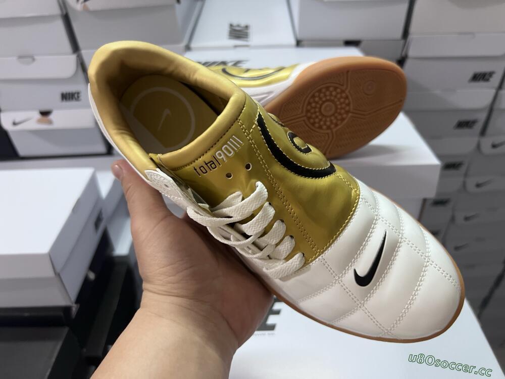 Men's Nike Total 90 III IC Indoor & Futsal Low-Tops Football Shoes - White/Black/Yellow