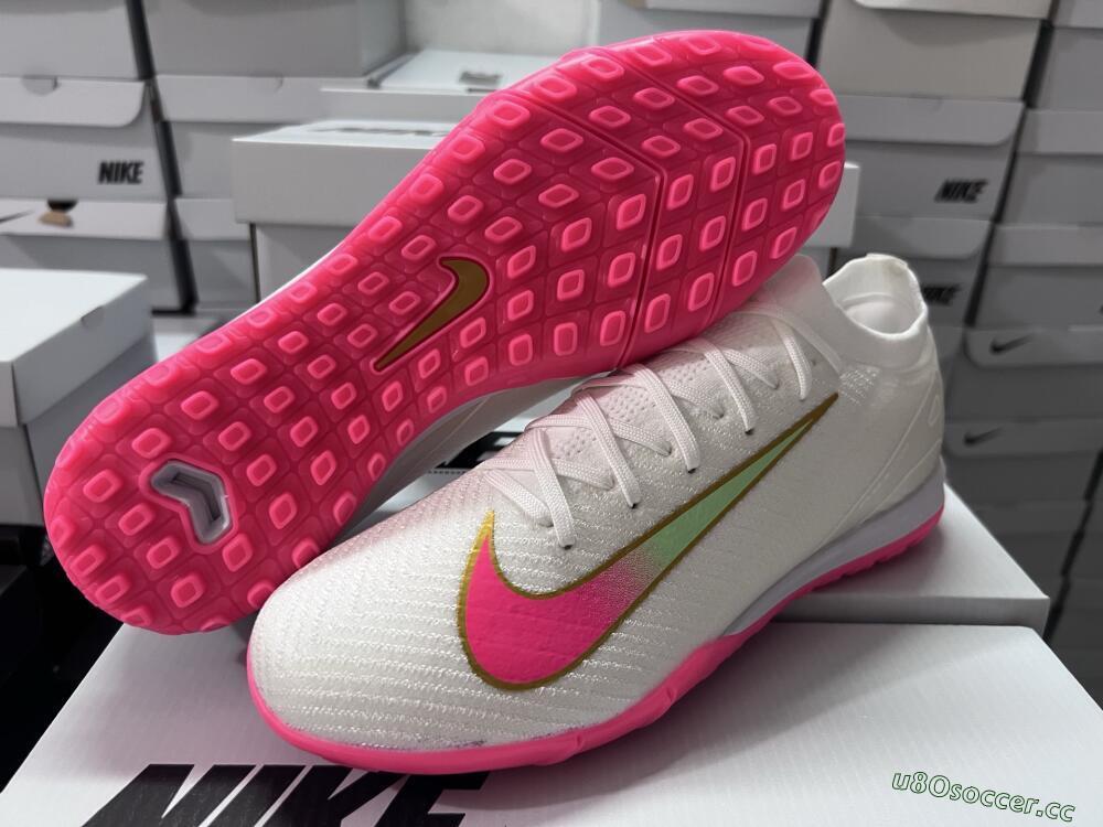 Men's Nike Air Zoom Mercurial Vapor 16 Elite TF Artificial Turf Low-Tops Football Shoes - White/Pink/Gold