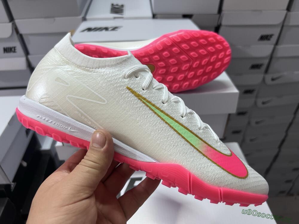 Men's Nike Air Zoom Mercurial Vapor 16 Elite TF Artificial Turf Low-Tops Football Shoes - White/Pink/Gold