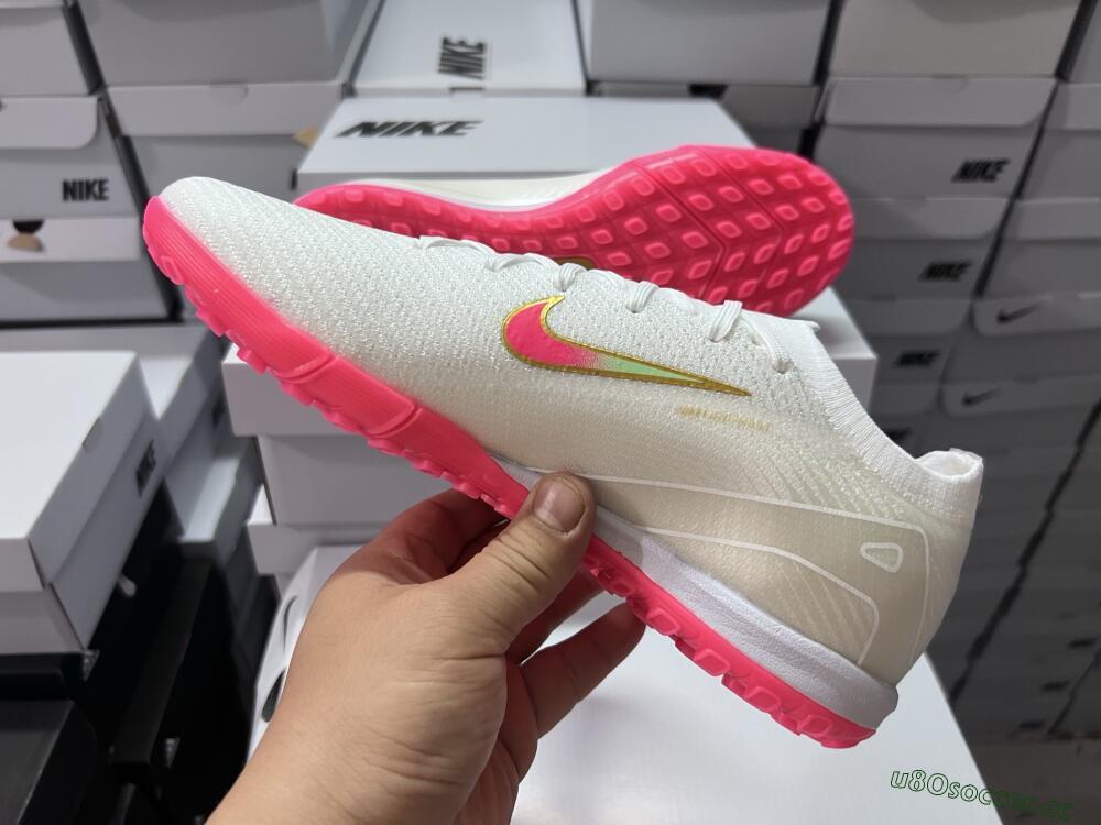 Men's Nike Air Zoom Mercurial Vapor 16 Elite TF Artificial Turf Low-Tops Football Shoes - White/Pink/Gold