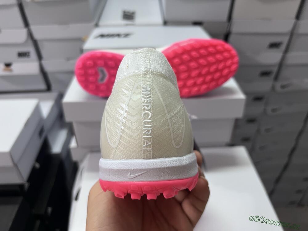 Men's Nike Air Zoom Mercurial Vapor 16 Elite TF Artificial Turf Low-Tops Football Shoes - White/Pink/Gold