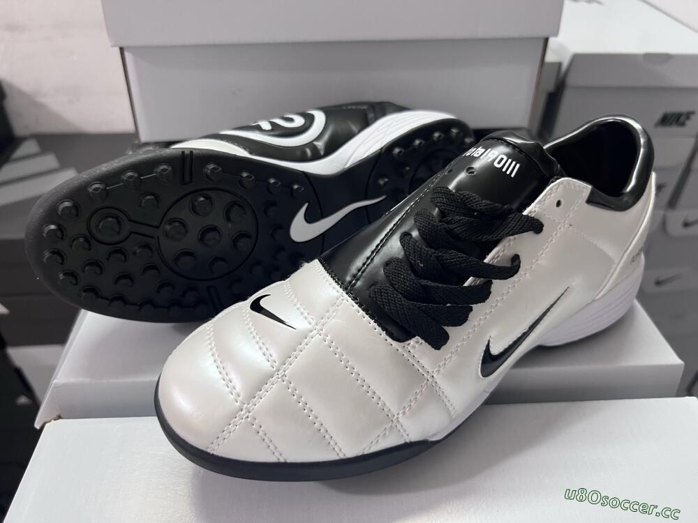 Unisex Nike Total 90 III TF Artificial Turf Low-Tops Football Shoes - White/Black
