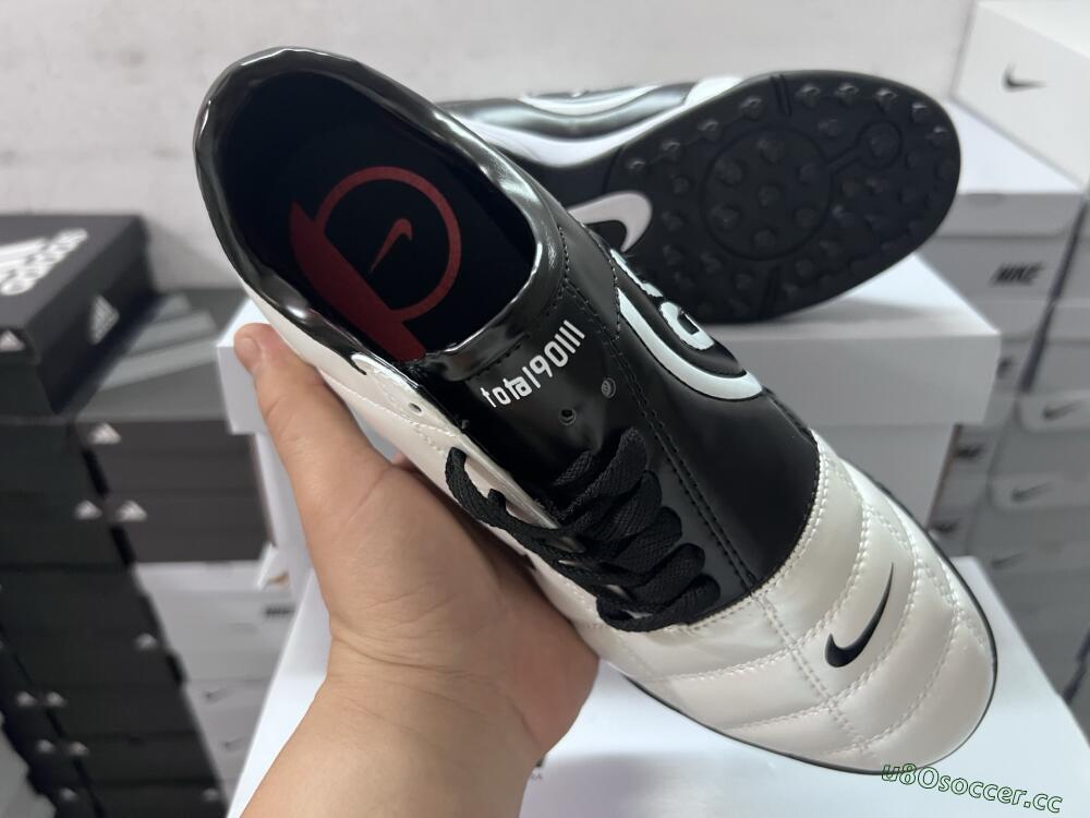 Unisex Nike Total 90 III TF Artificial Turf Low-Tops Football Shoes - White/Black