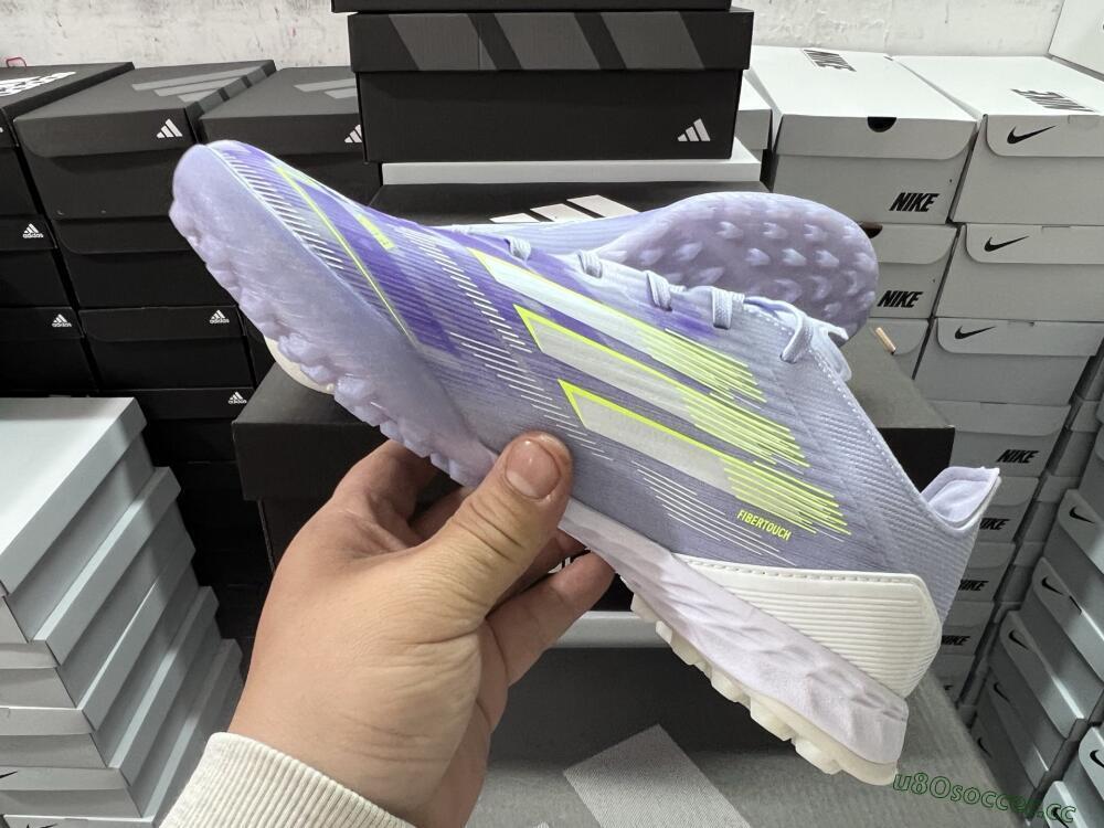 Men's Adidas F50 Elite TF Artificial Turf Low-Tops Football Shoes - Purple/Yellow/White