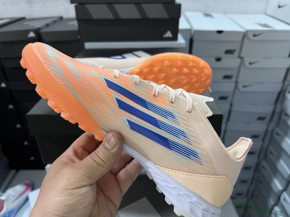 Men's Adidas F50 Elite TF Artificial Turf Low-Tops Football Shoes - Orange/Blue/White