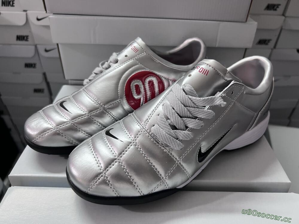 Unisex Nike Total 90 III TF Artificial Turf Low-Tops Football Shoes - Silver/Black/Red