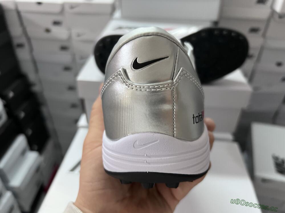 Unisex Nike Total 90 III TF Artificial Turf Low-Tops Football Shoes - Silver/Black/Red