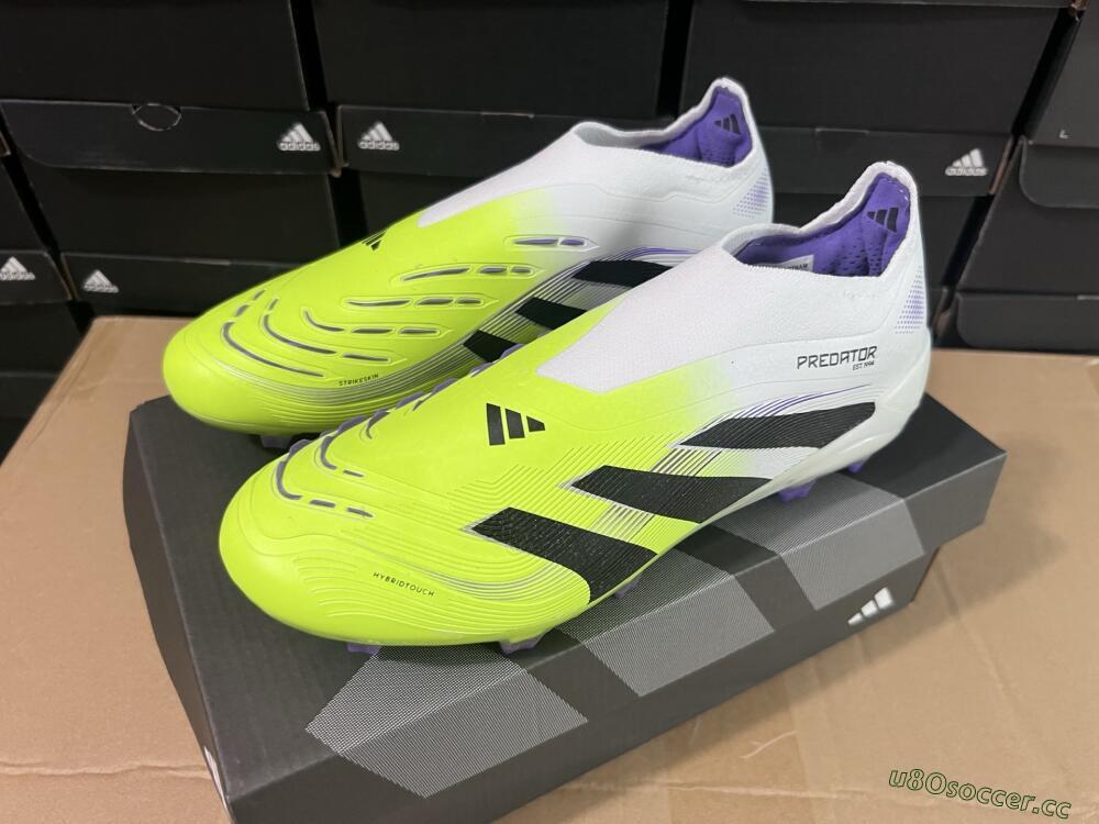 Unisex Adidas Predator Elite 25 Laceless FG Firm Ground Low-Tops Football Boots - Yellow/Black/White