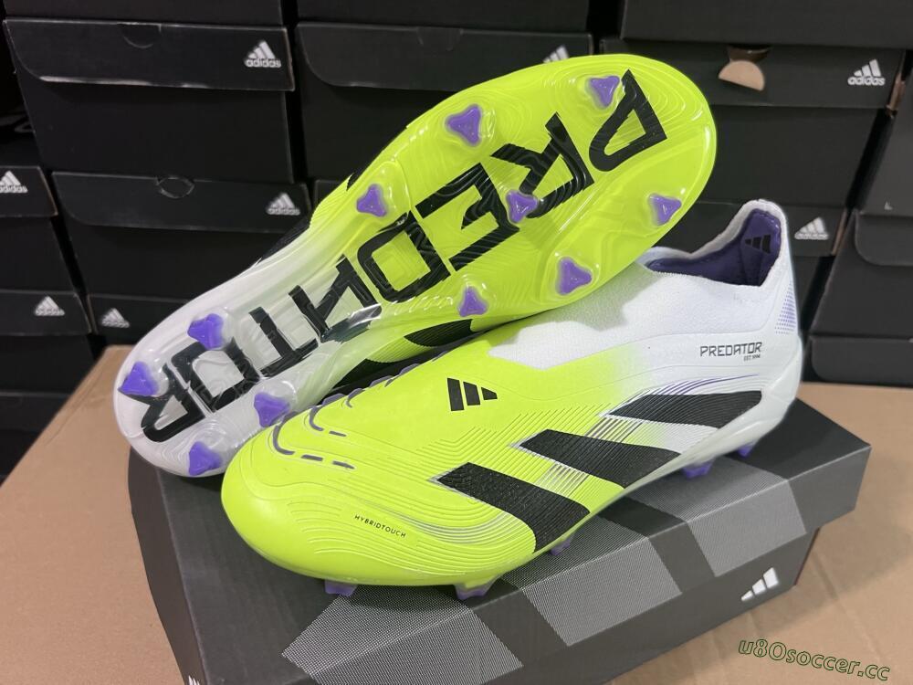 Unisex Adidas Predator Elite 25 Laceless FG Firm Ground Low-Tops Football Boots - Yellow/Black/White