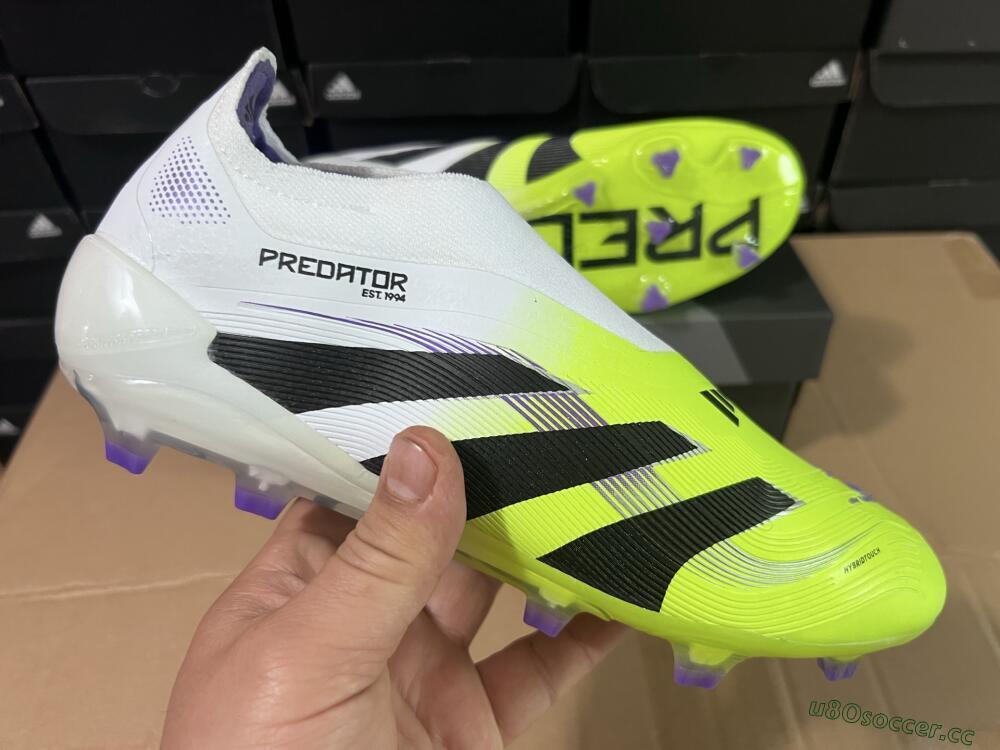Unisex Adidas Predator Elite 25 Laceless FG Firm Ground Low-Tops Football Boots - Yellow/Black/White