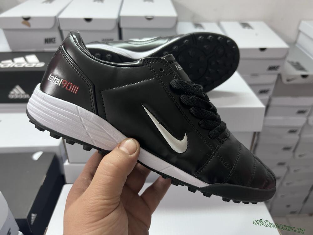 Unisex Nike Total 90 III TF Artificial Turf Low-Tops Football Shoes - Black/Silver/White