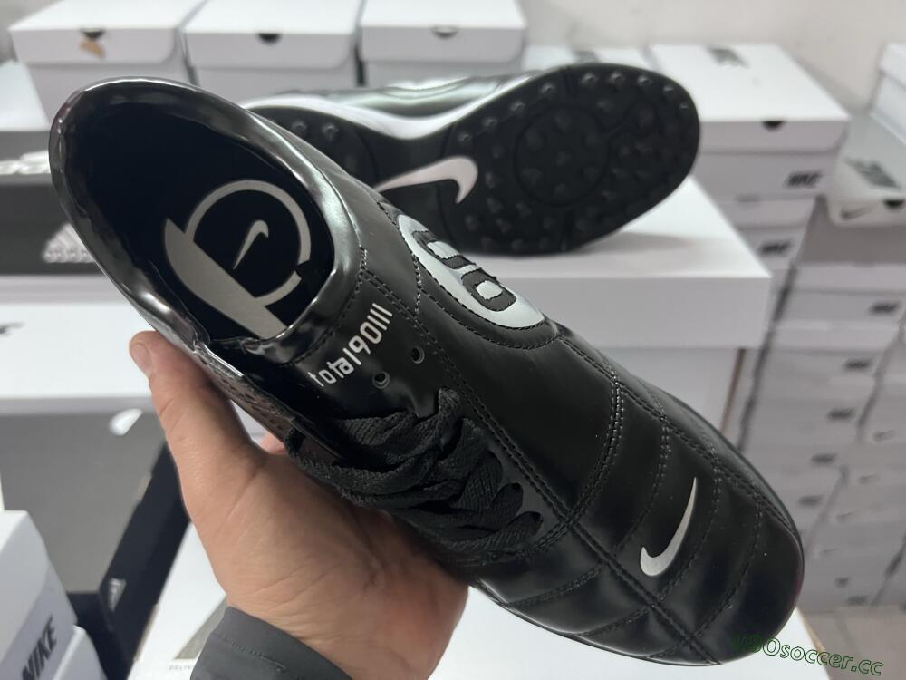 Unisex Nike Total 90 III TF Artificial Turf Low-Tops Football Shoes - Black/Silver/White