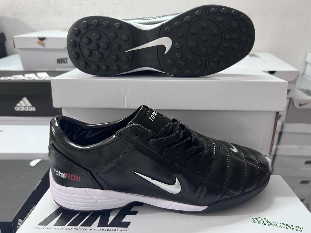 Unisex Nike Total 90 III TF Artificial Turf Low-Tops Football Shoes - Black/Silver/White