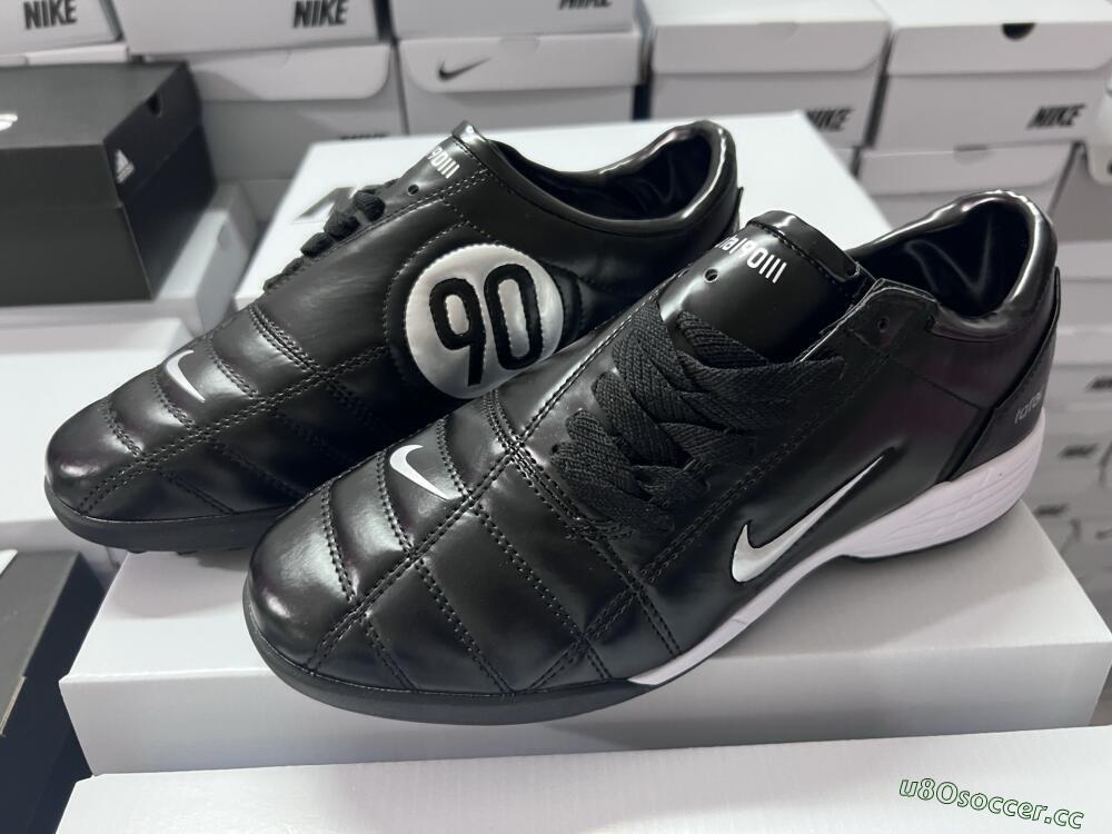 Unisex Nike Total 90 III TF Artificial Turf Low-Tops Football Shoes - Black/Silver/White