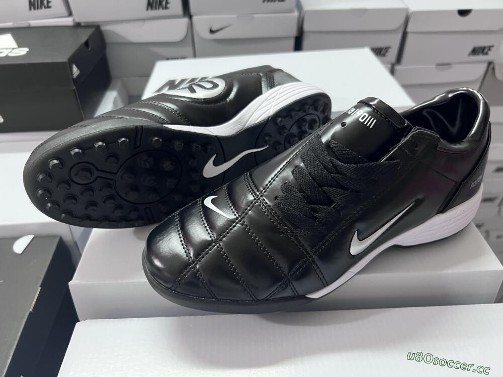 Unisex Nike Total 90 III TF Artificial Turf Low-Tops Football Shoes - Black/Silver/White