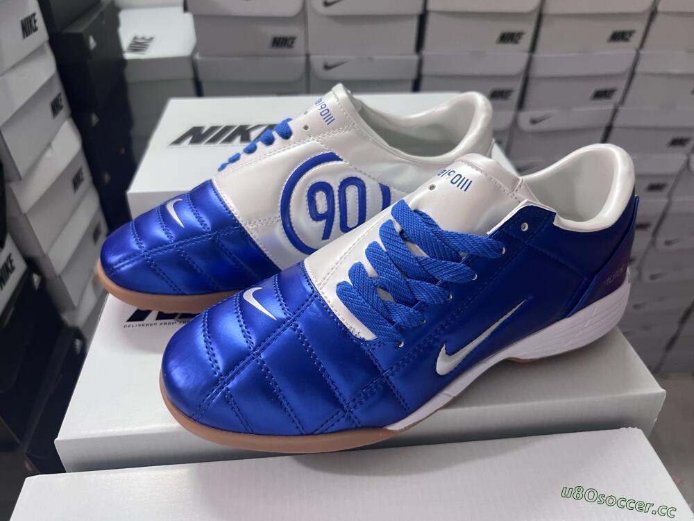 Unisex Nike Total 90 II TF Artificial Turf Low-Tops Football Shoes - Blue/White/Brown