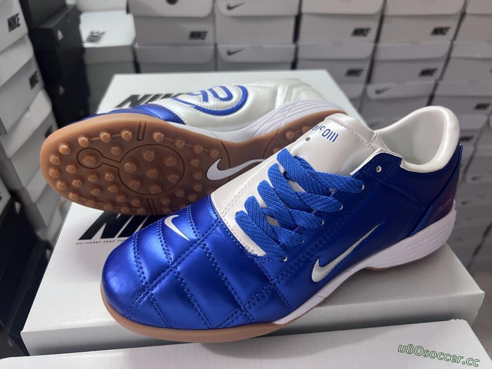 Unisex Nike Total 90 II TF Artificial Turf Low-Tops Football Shoes - Blue/White/Brown