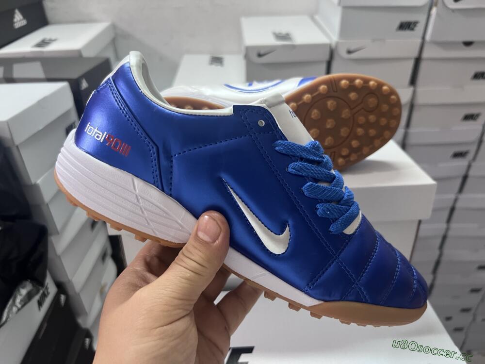 Unisex Nike Total 90 II TF Artificial Turf Low-Tops Football Shoes - Blue/White/Brown
