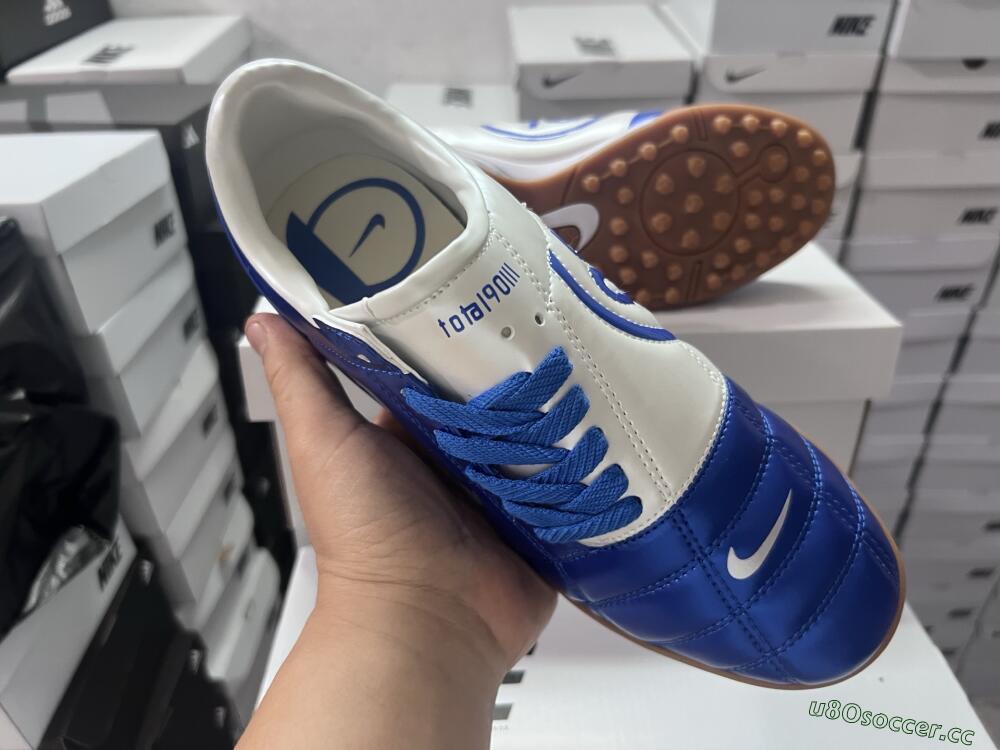 Unisex Nike Total 90 II TF Artificial Turf Low-Tops Football Shoes - Blue/White/Brown