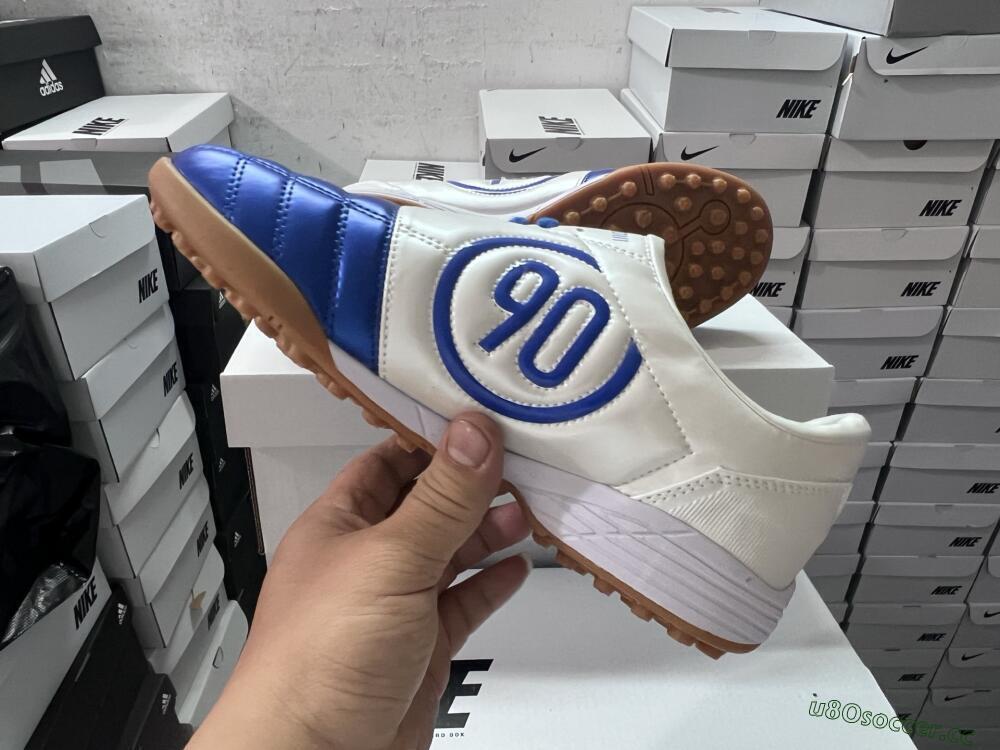 Unisex Nike Total 90 II TF Artificial Turf Low-Tops Football Shoes - Blue/White/Brown