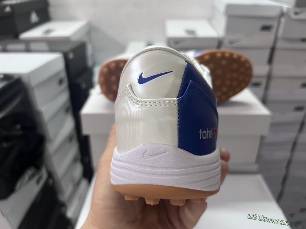 Unisex Nike Total 90 II TF Artificial Turf Low-Tops Football Shoes - Blue/White/Brown