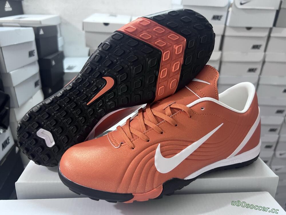 Men's Nike Mercurial Vapor 1 Elite TF Artificial Turf Low-Tops Football Shoes - Brown/White