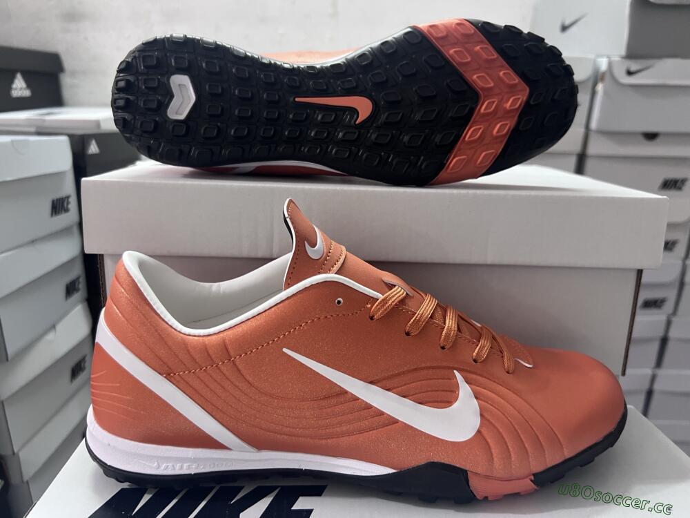 Men's Nike Mercurial Vapor 1 Elite TF Artificial Turf Low-Tops Football Shoes - Brown/White