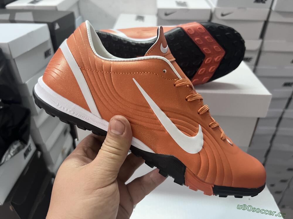 Men's Nike Mercurial Vapor 1 Elite TF Artificial Turf Low-Tops Football Shoes - Brown/White