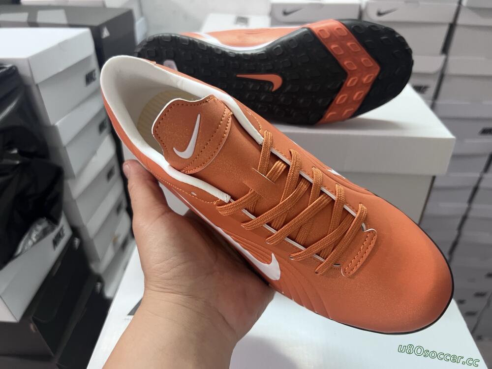 Men's Nike Mercurial Vapor 1 Elite TF Artificial Turf Low-Tops Football Shoes - Brown/White